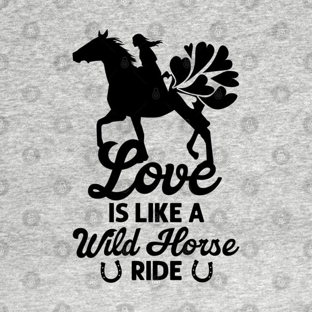 Valentine's Day Horse Riding Love Horse Silhouette by Tom´s TeeStore